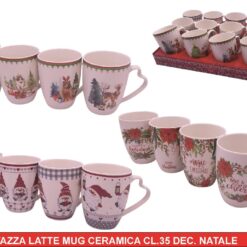 TAZZA LATTE MUG CERAMICA CL.35 DEC. NATALE