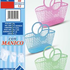 CESTINO PORTA MOLLETTE CON MANICI CM.24X11X30H