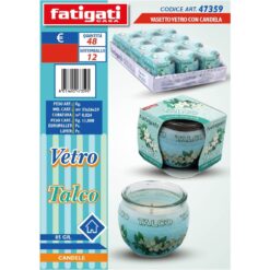CANDELA IN VETRO FRAGRANZA TALCO