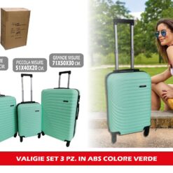 VALIGIE SET 3 PZ. IN ABS COLORE VERDE