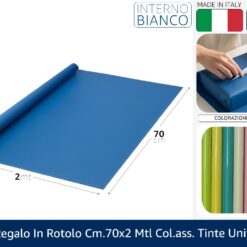 CARTA REGALO IN ROTOLO CM.70X2 MTL COL.ASS. TINTE UNITE LISCE