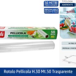 ROTOLO PELLICOLA H.30 MT.50 TRASPARENTE