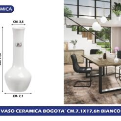VASO CERAMICA BOGOTA' CM.7,1X17,6h BIANCO