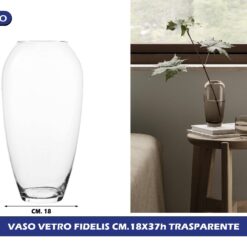 VASO VETRO FIDELIS CM.18X37h TRASPARENTE