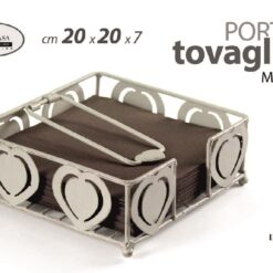 PORTATOVAGLIOLI DA TAVOLO CM.20X20X7h DEC. CUORE