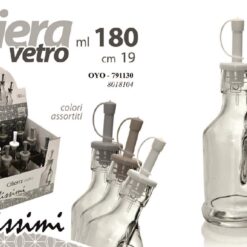 BOTTIGLIA VETRO OLIO E ACETO ML.180 CM.19,5H