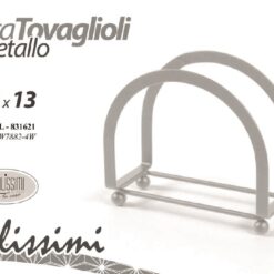 PORTATOVAGLIOLI VERTICALE FERRO CM.14X6X13h BIANCO
