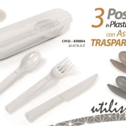 PORTAPOSATE CON POSATE PLASTICA 3 PZ.