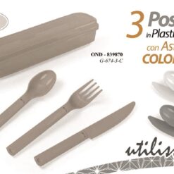 POSATE PLASTICA CON CONTENITORE