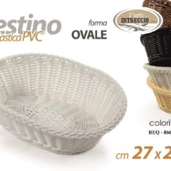 CESTINO PLASTICA OVALE CM.27X20X8h COL. ASS.