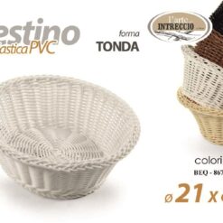 CESTINO PLASTICA TONDO CM.21X7,5h COL. ASS.