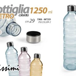 BOTTIGLIA VETRO TAPPO ALLUMINIO LT.1,25 CM.33h