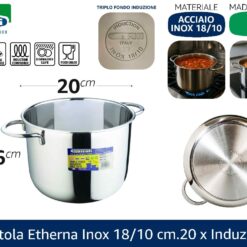 PENTOLA ETHERNA INOX 18/10 CM.20 X INDUZIONE