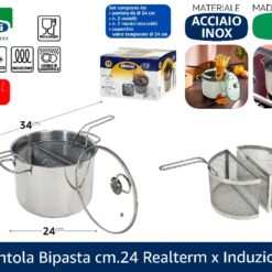 PENTOLA BIPASTA CM.24 REALTERM X INDUZIONE