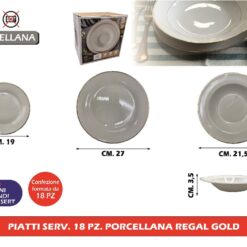 PIATTI SERV. 18 PZ. PORCELLANA REGAL GOLD