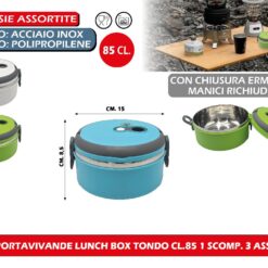 PORTAVIVANDE LUNCH BOX TONDO CL.85 1 SCOMP. 3 ASS.