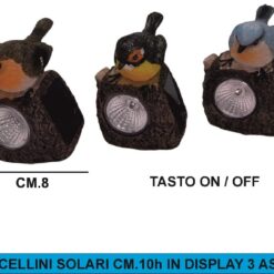 LAMPADA SOLARE UCCELLINO CM.10h IN DISPLAY 3 ASS.