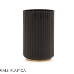 BICCHIERE DA BAGNO RIGATO PLASTICA NERO