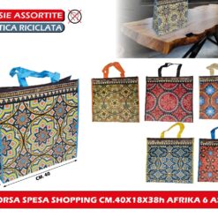 BORSA SPESA SHOPPING CM.40X18X38h AFRIKA 6 ASS.