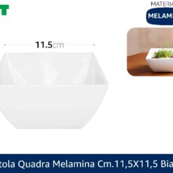 CIOTOLA QUADRA MELAMINA CM.11,5X11,5 BIANCA