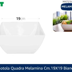 CIOTOLA QUADRA MELAMINA CM.19X19 BIANCA
