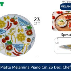 PIATTO MELAMINA PIANO CM.23 DEC. CHEF