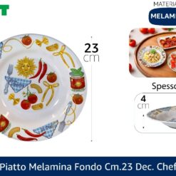 PIATTO MELAMINA FONDO CM.23 DEC. CHEF