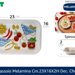 VASSOIO MELAMINA CM.23X16X2h DEC. CHEF