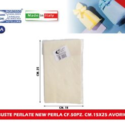 BUSTE PERLATE NEW PERLA CF.50PZ. CM.15X25 AVORIO