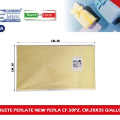 BUSTE PERLATE NEW PERLA CF.50PZ. CM.20X35 GIALLO