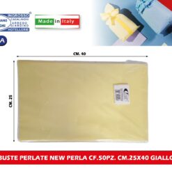 BUSTE PERLATE NEW PERLA CF.50PZ. CM.25X40 GIALLO