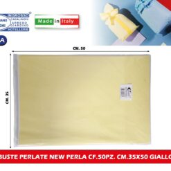 BUSTE PERLATE NEW PERLA CF.50PZ. CM.35X50 GIALLO