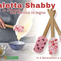 SPATOLA SILICONE MANICO LEGNO SHABBY 3 DEC.