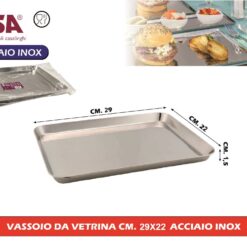 VASSOIO DA VETRINA CM.29X22 ACCIAIO INOX