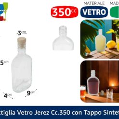 BOTTIGLIA VETRO JEREZ CC.350 CON TAPPO SINTETICO