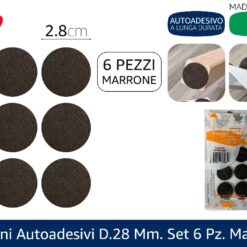 FELTRINI AUTOADESIVI D.28 MM. SET 6 PZ. MARRONE