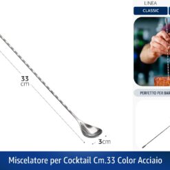 MISCELATORE PER COCKTAIL CM.33 COLOR ACCIAIO