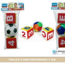 PALLA E 2 CUBI CON SONAGLI 2 ASS.