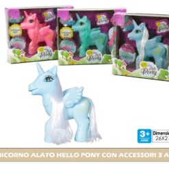 UNICORNO ALATO HELLO PONY CON ACCESSORI 3 ASS.