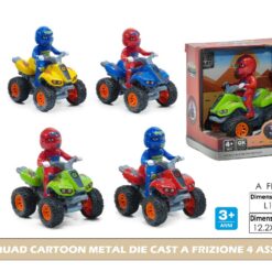 QUAD CARTOON METAL DIE CAST A FRIZIONE 4 ASS.