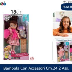 BAMBOLA CON ACCESSORI CM.24 2 ASS.