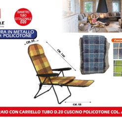 SDRAIO CON CARRELLO TUBO D.20 CUSCINO POLICOTONE COL. ASS.