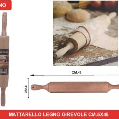 MATTARELLO LEGNO GIREVOLE CM.5X45