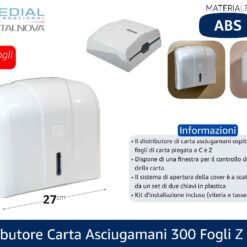 DISTRIBUTORE CARTA ASCIUGAMANI 300 FOGLI Z WAVE
