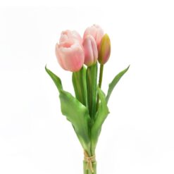 MAZZO 5 TULIPANI ROSA IN GOMMA CM.31