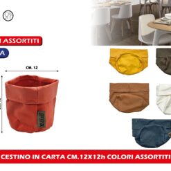 CESTINO IN CARTA CM.12X12h COLORI ASSORTITI
