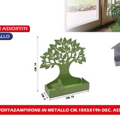 PORTAZAMPIRONE IN METALLO CM.18X5X19h DEC. ASS.