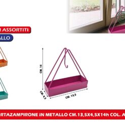 PORTAZAMPIRONE IN METALLO CM.13,5X4,5X14h COL. ASS.