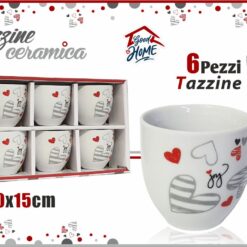 TAZZINE CAFFE' CONF. 6 PZ. S/PIATT. SHABBY
