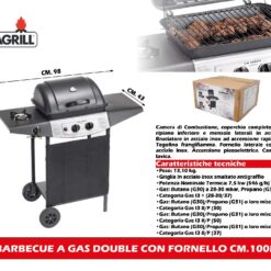 BARBECUE A GAS DOUBLE CON FORNELLO CM.100h